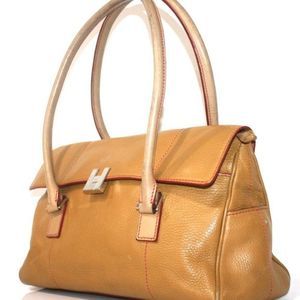 LAMBERTSON TRUEX PEBBLED LEATHER SHOULDER BAG